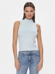 Guess Sweter Lise W3YR26 Z37K0 Błękitny Slim Fit. Niebieskie swetry klasyczne damskie Guess, s, z syntetyku, bez kołnierzyka. Za 189.99 zł.