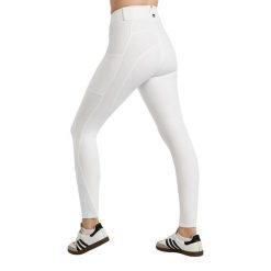 Damskie spodnie konkursowe o pełnej przyczepności Montar MoElaine Logo. Białe spodnie materiałowe damskie MONTAR, bez wzorów, sportowe. Za 591.50 zł.