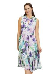 Vera Mont Sukienka w kolorze fioletowo-zielonym rozmiar: 44. Różowe sukienki damskie Vera Mont, bez wzorów, bez kołnierzyka, bez ramiączek, midi. Za 167.28 zł.