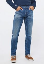 MUSTANG OREGON TAPRED MĘSKIE SPODNIE JEANSOWE JEANSY DENIM BLUE 1013215 5000 684. Niebieskie jeansy męskie Mustang. Za 199.99 zł.