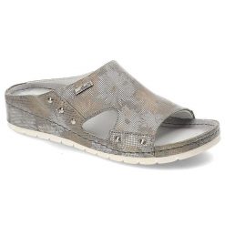 Szare Klapki Lemar Wygodne Buty Na Lato. Szare klapki damskie Lemar, z aplikacjami, ze skóry, bez obcasa, na koturnie. Za 129.00 zł.