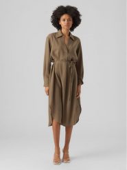 Vero Moda Sukienka codzienna Chris 10292485 Zielony Regular Fit. Zielone sukienki damskie Vero Moda, na co dzień, s, bez wzorów, z syntetyku, bez kołnierzyka, bez ramiączek, proste. Za 139.99 zł.
