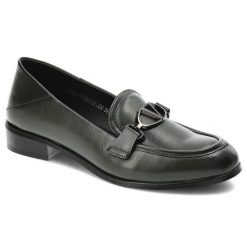 Zielone Półbuty Vinceza Damskie Eleganckie Obuwie. Zielone półbuty damskie VINCEZA, bez wzorów, ze skóry ekologicznej, eleganckie, bez obcasa, na obcasie. Za 119.00 zł.