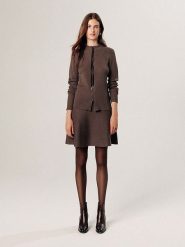 Rodier Kardigan w kolorze brązowym rozmiar: L. Brązowe kardigany damskie Rodier, l, bez wzorów, prążkowane. Za 274.99 zł.