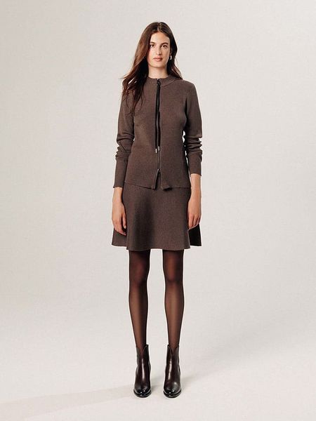 Rodier Kardigan w kolorze brązowym rozmiar: L. Brązowe kardigany damskie Rodier, l, bez wzorów, prążkowane. Za 274.99 zł.