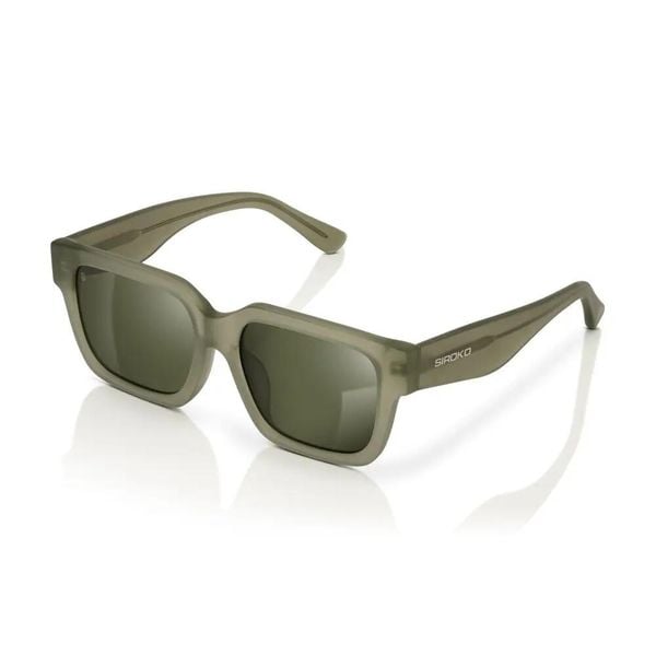 Kwadratowe okulary przeciwsłoneczne z polaryzacją Siroko Squarish Total Green. Zielone okulary przeciwsłoneczne damskie SIROKO. Za 301.00 zł.