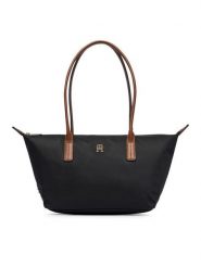 Tommy Hilfiger Torebka Popette East West Tote AW0AW19211 Czarny. Czarne torebki klasyczne damskie Tommy Hilfiger, bez wzorów, z materiału, bez dodatków. Za 409.99 zł.