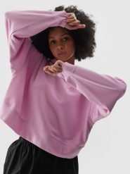 4F Bluza dresowa nierozpinana z kapturem damska - różowa XXL. Czerwone bluzy z kapturem damskie 4f, l, z bawełny. W wyprzedaży za 59.99 zł.