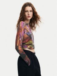 Desigual Sweter Camo Petals 24WWJF75 Kolorowy Regular Fit. Zielone swetry klasyczne damskie Desigual, l, z syntetyku, bez kołnierzyka. Za 269.99 zł.