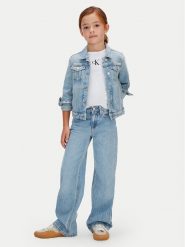 Calvin Klein Jeansy LVCKSJC02G Niebieski Wide Leg. Niebieskie spodnie dziewczęce CALVIN KLEIN, z bawełny. Za 369.99 zł.
