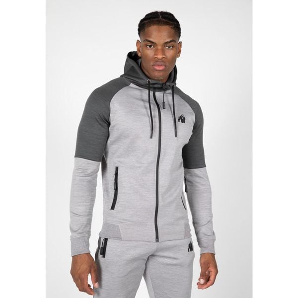 Bluza fitness męska Gorilla Wear Sullivan Track Jacket. Szare bluzy bez kaptura męskie GORILLA WEAR, bez wzorów, sportowe, bez kołnierzyka, bez ramiączek. Za 255.30 zł.