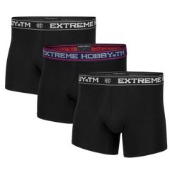 Bokserki sportowe męskie Extreme Hobby 3-pak. Czarne bokserki męskie EXTREME HOBBY, bez wzorów, z bawełny. Za 139.00 zł.