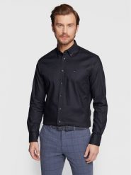 Tommy Hilfiger Koszula Flex MW0MW29969 Granatowy Regular Fit. Niebieskie koszule męskie Tommy Hilfiger, m, bez wzorów, z bawełny, bez kołnierzyka, bez ramiączek. Za 269.99 zł.