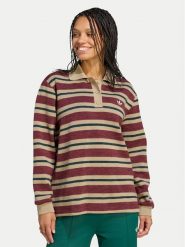 Adidas Bluza Stripe Knitted Polo Top LG4083 Bordowy Regular Fit. Czerwone bluzy bez kaptura damskie Adidas, m, z syntetyku. Za 299.99 zł.