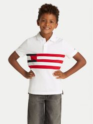 Tommy Hilfiger Polo KB0KB09528 D Biały Regular Fit. Białe t-shirty chłopięce Tommy Hilfiger, bez wzorów, z bawełny, bez ramiączek. Za 209.99 zł.