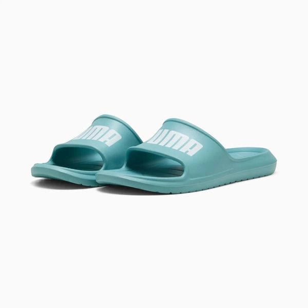 Klapki plażowe damskie Puma DIVECAT V2 LITE 37482335. Niebieskie buty sportowe na co dzień męskie Puma, bez wzorów, z materiału, bez obcasa. Za 70.46 zł.
