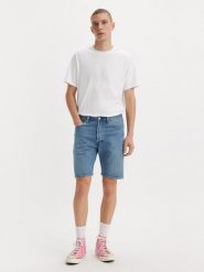 Levi's Bermudy dżinsowe "501" w kolorze niebieskim rozmiar: W29. Niebieskie szorty męskie Levi's, z aplikacjami, klasyczne. Za 118.01 zł.