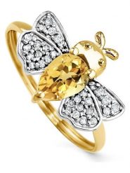 OR Carats Złoty pierścionek z kamieniami szlachetnymi rozmiar: 54. Żółte pierścionki damskie OR Carats, z cytrynem, złote. Za 869.99 zł.