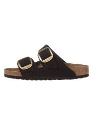 Birkenstock Skórzane klapki "Arizona Big Buckle" w kolorze czarnym rozmiar: 42. Czarne klapki damskie Birkenstock, bez wzorów, bez obcasa. Za 552.94 zł.