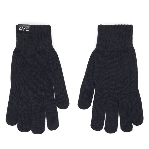 Rękawiczki EA7 Emporio Armani. Niebieskie rękawiczki damskie EA7 Emporio Armani, bez wzorów, z dzianiny. Za 259.99 zł.