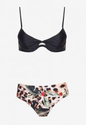 Czarne Bikini Strój Kąpielowy Dwuczęściowy z Ozdobnymi Figami Piavera. Czarne bikini damskie Born2be, z aplikacjami. Za 29.99 zł.