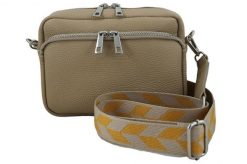 Listonoszka skórzana BARBERINI'S 944-2 beżowa. Brązowe shopper bag damskie Barberinis, bez wzorów, ze skóry, bez dodatków. Za 239.99 zł.