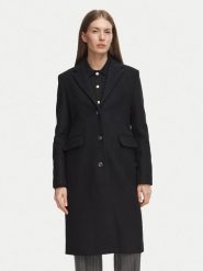 Tommy Hilfiger Płaszcz wełniany Classic WW0WW51106 Czarny Regular Fit. Czarne płaszcze damskie Tommy Hilfiger, na zimę, bez wzorów, z wełny. Za 1,499.00 zł.