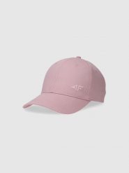 4F Czapka z daszkiem strapback uniseks - różowa S/M. Czerwone czapki z daszkiem damskie 4f, bez wzorów, z bawełny. W wyprzedaży za 39.99 zł.