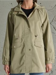 Parka z kapturem - zielony. Zielone parki damskie Sinsay, l, bez wzorów. W wyprzedaży za 45.99 zł.