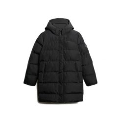 Damska kurtka puchowa Superdry Sports. Czarne kurtki damskie Superdry., bez wzorów, z puchu, bez kaptura. Za 728.30 zł.