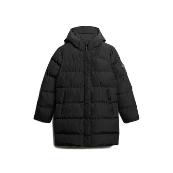 Damska kurtka puchowa Superdry Sports. Czarne kurtki damskie Superdry., bez wzorów, z puchu, bez kaptura. Za 722.50 zł.