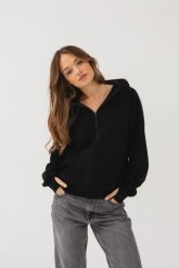 BLUZA VIVIEN CZARNA S - Flawless. Czarne bluzy z kapturem damskie Flawless, na zimę, s, z bawełny. Za 330.00 zł.