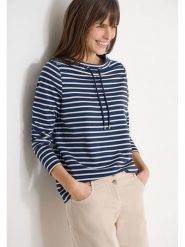 Cecil Bluza w kolorze granatowo-białym rozmiar: XL. Niebieskie bluzy bez kaptura damskie Cecil, xl. Za 100.75 zł.
