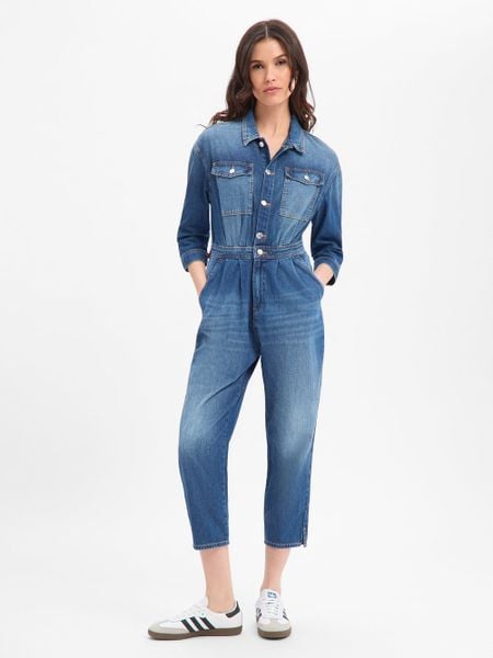 Joop Jeans Kombinezon - Eleni Kobiety Bawełna (100%) niebieski, M. Niebieskie kombinezony damskie Joop! Jeans, m, bez wzorów, z bawełny, bez kołnierzyka, bez ramiączek. Za 749.95 zł.