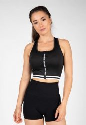 Mesa Top z zamkiem błyskawicznym z przodu - Czarny. Czarne topy sportowe damskie GORILLA WEAR, s, bez wzorów, z poliesteru, bez ramiączek. Za 143.85 zł.