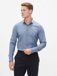 Calvin Klein Koszula K10K112299 Niebieski Slim Fit. Niebieskie koszule męskie CALVIN KLEIN, m, bez wzorów, z bawełny, bez kołnierzyka, bez ramiączek. Za 219.99 zł.