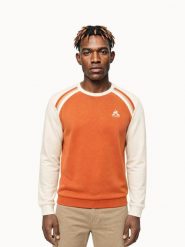 Bluza Le Coq Sportif Heritage. Brązowe bluzy bez kaptura męskie Le Coq Sportif, l, z bawełny. Za 362.00 zł.