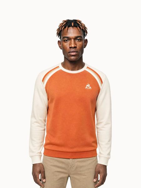 Bluza Le Coq Sportif Heritage. Brązowe bluzy bez kaptura męskie Le Coq Sportif, l, z bawełny. Za 362.00 zł.