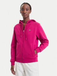 Lacoste Bluza SF5256 Różowy ciemny Regular Fit. Czerwone bluzy bez kaptura damskie Lacoste, z bawełny. Za 639.99 zł.