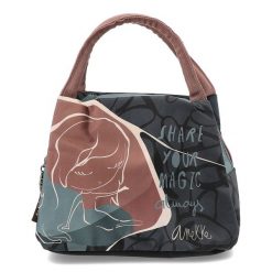 Brązowa Śniadaniówka Anekke Stylowa Damska Torba Na Lunch. Brązowe shopper bag damskie Anekke, z aplikacjami, z materiału, zdobione, bez dodatków. Za 79.99 zł.