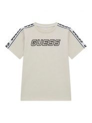 Guess T-Shirt L4YI50 J1314 Beżowy Regular Fit. Brązowe t-shirty chłopięce Guess, z aplikacjami, z bawełny, bez ramiączek. Za 134.99 zł.