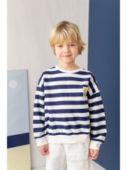 Zeyland Baby & Kids Bluza w kolorze granatowo-białym rozmiar: 122/128. Białe bluzy i bluzki niemowlęce zeyland Baby & Kids, bez wzorów, z bawełny, bez ramiączek, bez kaptura. Za 89.95 zł.
