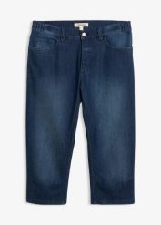 Lekkie jeansy 3/4 z elastyczną wstawką w talii, slim fit. Niebieskie jeansy męskie bonprix. Za 47.99 zł.