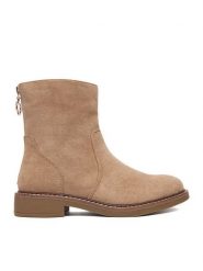 Clara Barson Botki CEO-WS2169-04 Beżowy. Brązowe botki damskie Clara Barson, z materiału, bez obcasa, na płaskiej podeszwie, bez zapięcia. Za 149.99 zł.