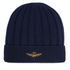 Czapka Aeronautica Militare. Niebieskie czapki męskie AERONAUTICA MILITARE, na zimę, bez wzorów. Za 179.99 zł.