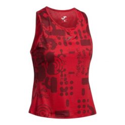 Damski tank top Joma Challenge. Czerwone topy sportowe damskie Joma, xl, bez wzorów, z materiału, bez ramiączek. Za 159.00 zł.