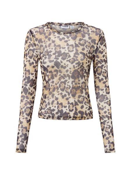 Noisy May siateczkowa koszulka z długim rękawem - NMJudith Kobiety czarny|beżowy, S. Brązowe t-shirty damskie Noisy may, s, bez wzorów, bez kołnierzyka. Za 59.95 zł.