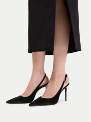 Nine West Szpilki CEO-TS6379-01 Czarny. Czarne szpilki Nine West, bez wzorów, z materiału, bez obcasa. Za 229.99 zł.