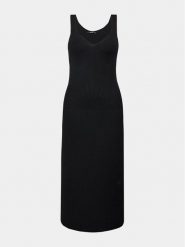 Gina Tricot Sukienka dzianinowa 19485 Czarny Slim Fit. Czarne sukienki damskie Gina Tricot, m, bez wzorów, z dzianiny, bez kołnierzyka, bez ramiączek. Za 189.99 zł.