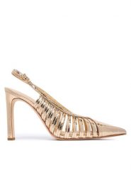 MICHAEL Michael Kors Szpilki Adriana 40T6ADHP1M Złoty. Żółte szpilki MICHAEL Michael Kors, bez wzorów, ze skóry, bez obcasa. Za 789.99 zł.